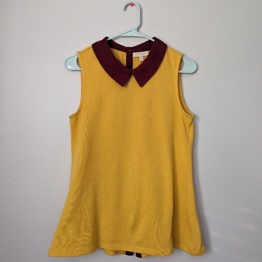 Collared yellow tank Modcloth size M medium